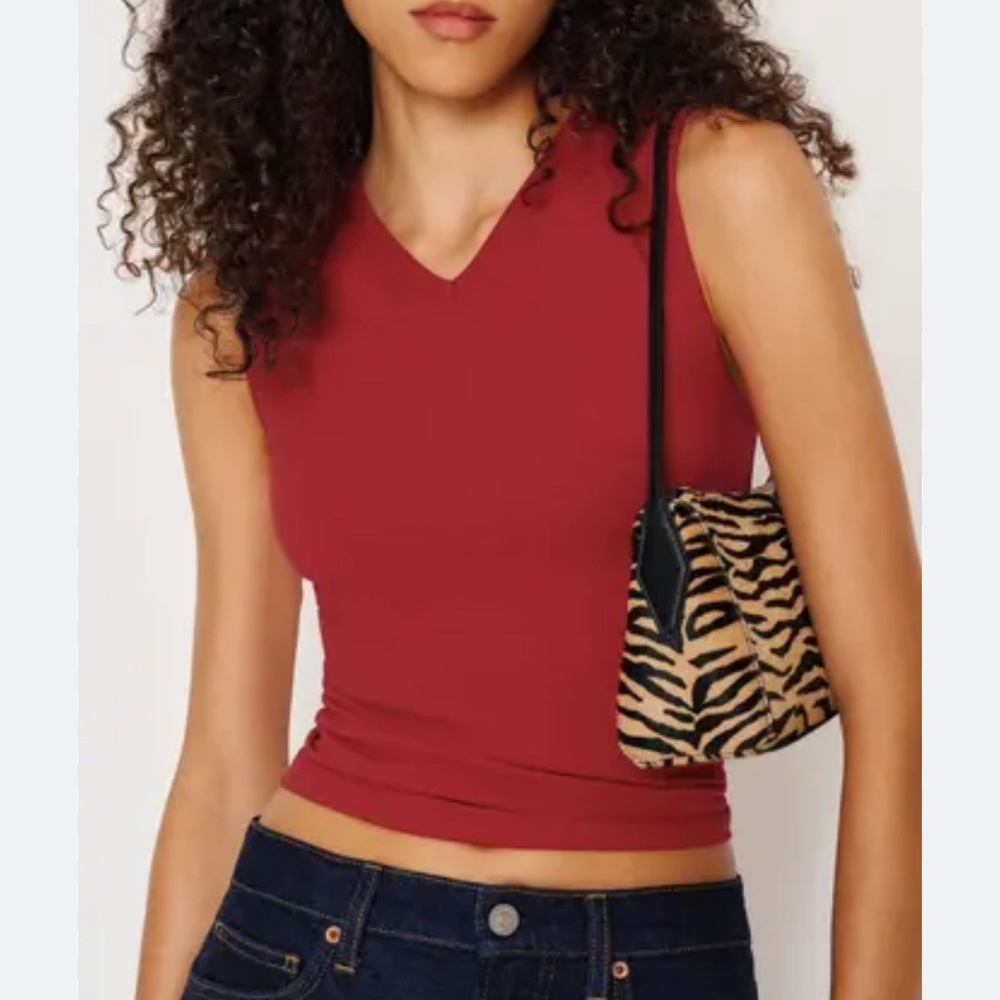 Women’s Wren Top Sleeveless Crop Tank Top - Burgundy